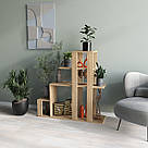 Дизайнерський стелаж для книг з ЛДСП з 4 відкритими полицями у вітальню Стильні книжкові полиці сходинки, фото 3