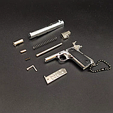 Брелок розбірний пістолет Антистрес COLT 1911 CLASSIC сірий іграшка з металу 1:3 фіджет EDC, фото 7