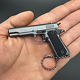 Брелок розбірний пістолет Антистрес COLT 1911 CLASSIC сірий іграшка з металу 1:3 фіджет EDC, фото 4