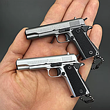 Брелок розбірний пістолет Антистрес COLT 1911 CLASSIC сірий іграшка з металу 1:3 фіджет EDC, фото 5