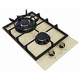 Газова варильна поверхня, скло у бежевому кольорі. Набір з двома турбо пальників вог. Luxor Німеччина, фото 4