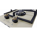 Газова варильна поверхня, скло у бежевому кольорі. Набір з двома турбо пальників вог. Luxor Німеччина, фото 6