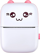 Портативний міні термопринтер дитячий Mini printer Bluetooth + набір термопаперу в комплекті рожевий
