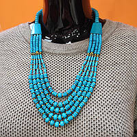 Яскраве бірюзове кольє намисто з кістки Індія