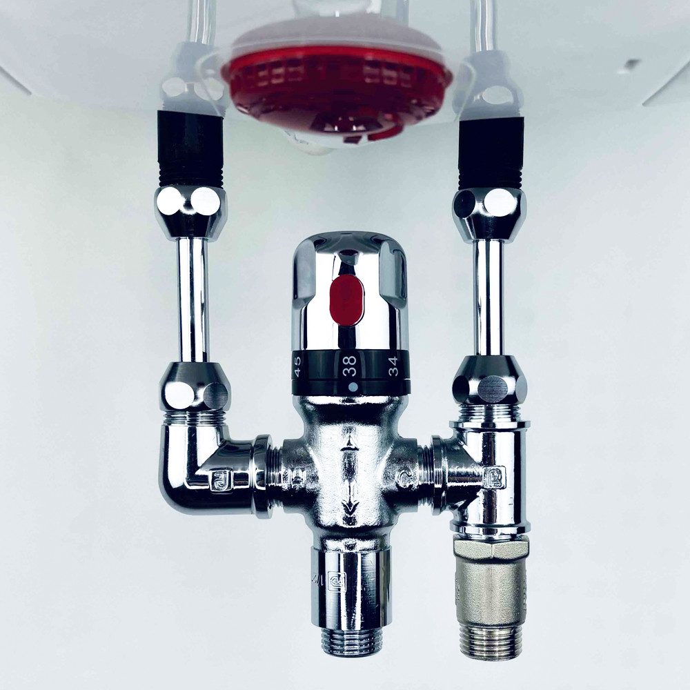 Змішувач-термостат для бойлера з запобіжним клапаном MAXI MIXER 17X хромований Boiler Series, фото 1