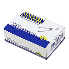 Скріпки 31мм BM.5019 100шт трикутні нікельовані (10/500)