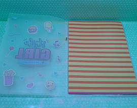 Канц Зошит А4/48 # скоба ”YES” /764428/ у пласт. папці з малюнком ”STYLE GIRL ORANGE” (1/40), фото 4