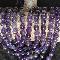 Намистини Аметист 8 мм 45 шт 36 см Кулька з Огрануванням