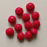 Намистини Рондель 15х8 мм 12 шт Смола Червоний