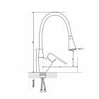 Змішувач для кухні Lidz Tani 008F3 з гнучким виливом (k40) LDTAN008F3WCR37037 White / Chrome, фото 3