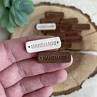Шкіряна бірка 3 х 1 см HANDMADE