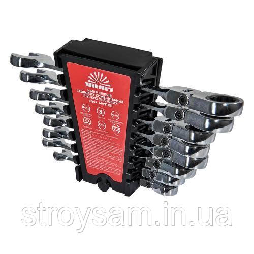 Набір ключів гайкових комбінованих храпових гнучких 8-19 мм 8 шт. Vitals Master, фото 1