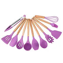 Універсальний набір кухонного приладдя з 12 предметів Kitchen Set фіолетовий (HA-50), фото 6