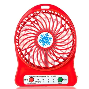 Настільний міні-вентилятор з акумулятором Portable Fan Mini Червоний, фото 4