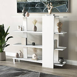 Стелаж для книг і квітів з ЛДСП на 3 відділення Відкрита книжкова полиця для зберігання 120 см у вітальню