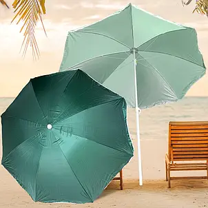 Пляжна парасолька з нахилом та напиленням від сонця Mario Umbrella 1,6 м, Зелений, фото 1