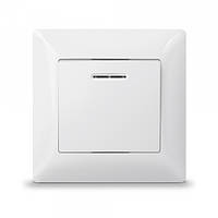 Вимикач одноклавішний з підствіткою білий TITANUM STANDARD