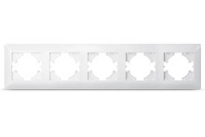 Рамка біла 5 місць горизонтальна TITANUM STANDARD