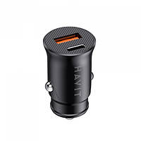 Автомобільний зарядний пристрій HAVIT HV-CC2022 20W USB+USB-C Black