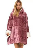 Халат Тепле пончо-халат з капюшоном та кишенею-кенгуру L&L 2467