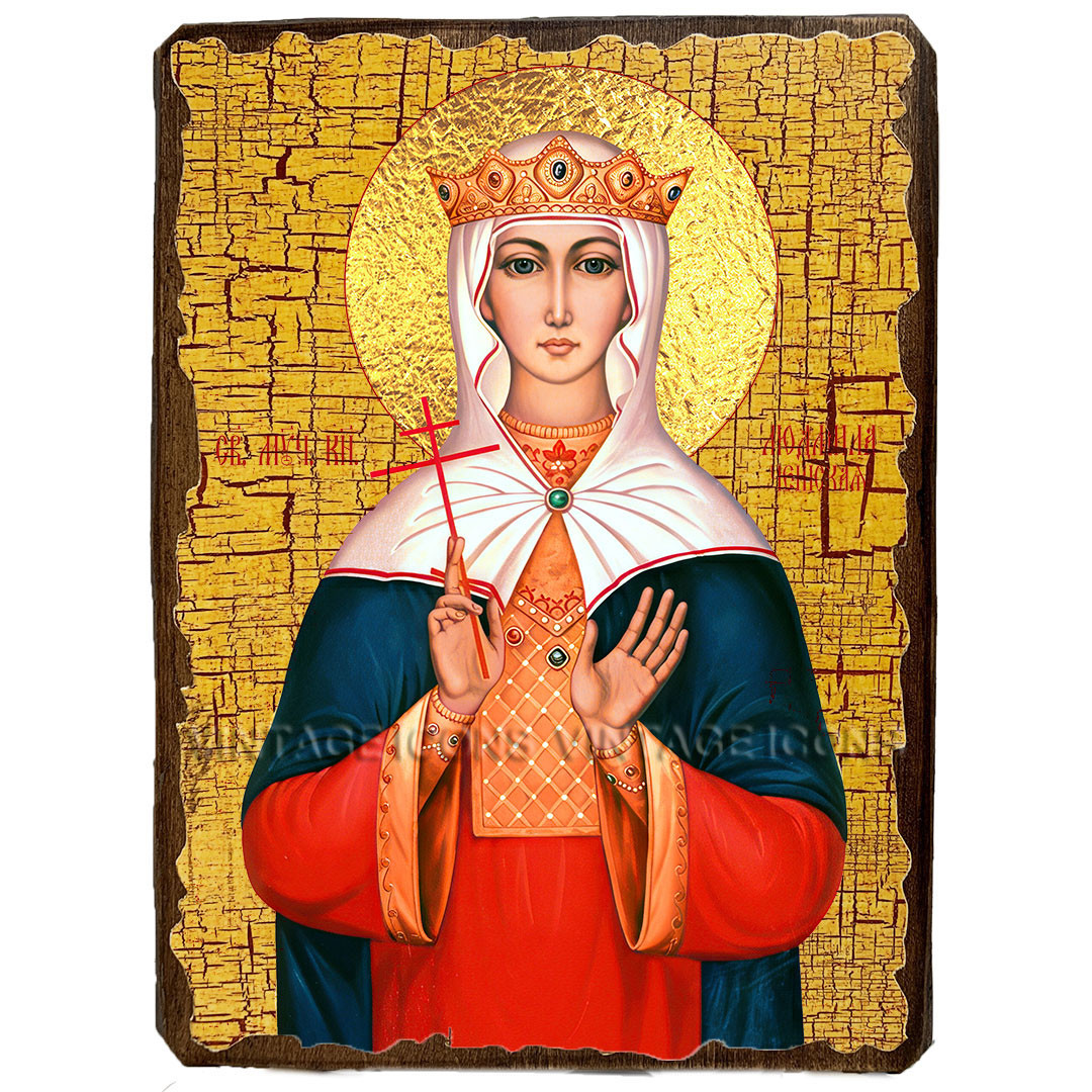 Ікона Людмила Чеська княгиня мучениця ,ікона на дереві 130х170 мм, фото 1