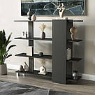 Стелаж для книг і квітів з ЛДСП на 3 відділення Відкрита книжкова полиця для зберігання 120 см у вітальню, фото 2