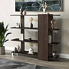 Стелаж для книг і квітів з ЛДСП на 3 відділення Відкрита книжкова полиця для зберігання 120 см у вітальню, фото 3