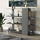 Стелаж для книг і квітів з ЛДСП на 3 відділення Відкрита книжкова полиця для зберігання 120 см у вітальню, фото 4