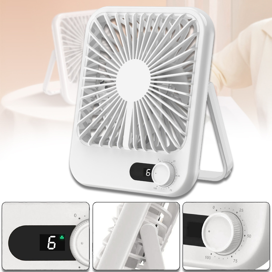 Акумуляторний міні-вентилятор з дисплеєм та плавним регулюванням швидкості RD-1723, фото 1