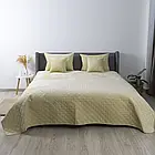 Велюрове однотонне покривало ТМ ТЕП "Велюр" бежевий ромб круглий 240*180, Однотонний