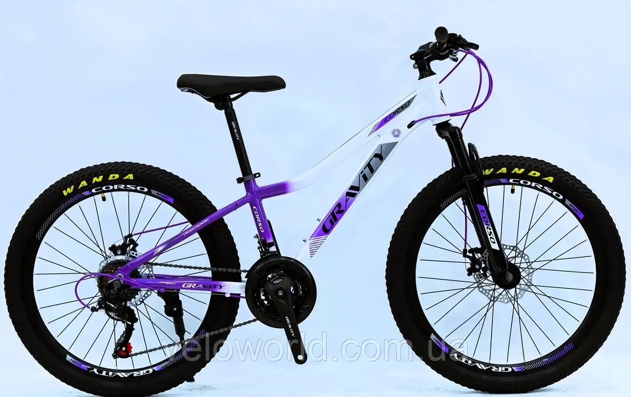 Велосипед спортивний Corso Gravity 24" GR-24634 (1) рама 12" алюмінієвий, Shimano 21S, зібраний на 75%