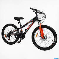 Велосипед підлітковий Corso Fenix ​​24" FX-24761 (1) рама 11" алюмінієвий, Saiguan 21 швидкість, зібраний на 75%