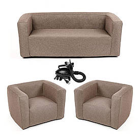 Комплект надувной мебели диван и 2 кресла коричневый SW-00002657