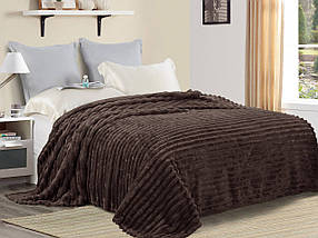 Плед із мікрофібри Велсофт Шарпей Преміум коричневий 160х210 см