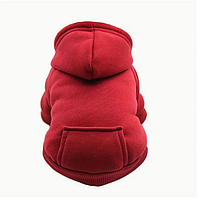 Спортивний худі для собак на флісі, розмір ХL,червоний, маломірить