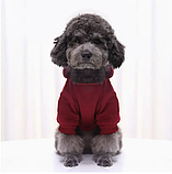 Спортивний худі для собак на флісі, розмір ХL,червоний, маломірить, фото 3