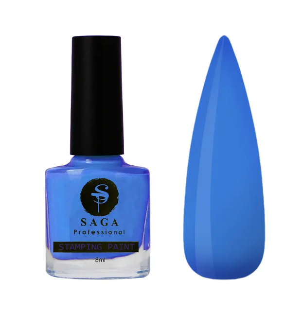 Лак для стемпінгу Saga Stamping paint №9, 8 мл (синій)