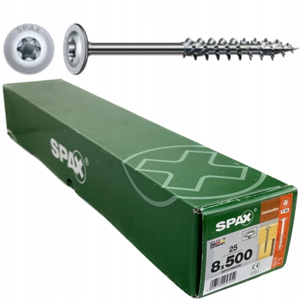 Шуруп конструкційний 8х500мм Spax для деревянних конструкцій, уп=25 шт, фото 1