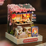 Конструктор 3D DIY Румбокс Магазин Сакура Sakura noodles shop "QT-041"