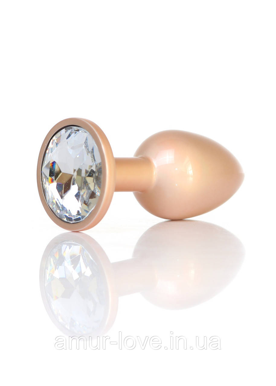 Анальний корок Jewellery Pearl Gold Plug Clear S
