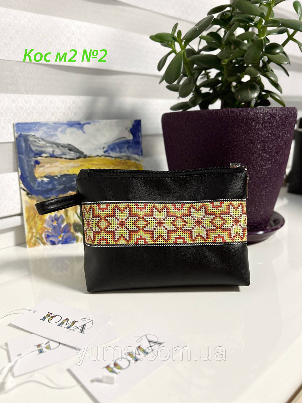 Косметичка під вишивку еко шкіра, фото 1