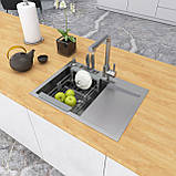 Кухонна мийка Nett NS-6045(R) з нержавіючої сталі 3.0/1.5, фото 2