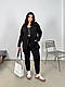 Жіночий прогулянковий весняний костюм батал кардиган на блискавці та штани джоггери великого розміру двонитка люкс, фото 5