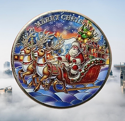Монета сувенір кольорова "Щасливого Різдва!" сильвер. Merry Christmas