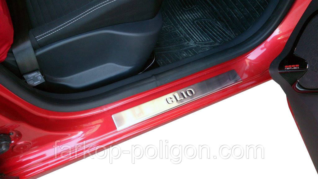 Накладки на пороги OmsaLine (4 шт, нерж.) для Renault Clio IV 2012-2019 рр