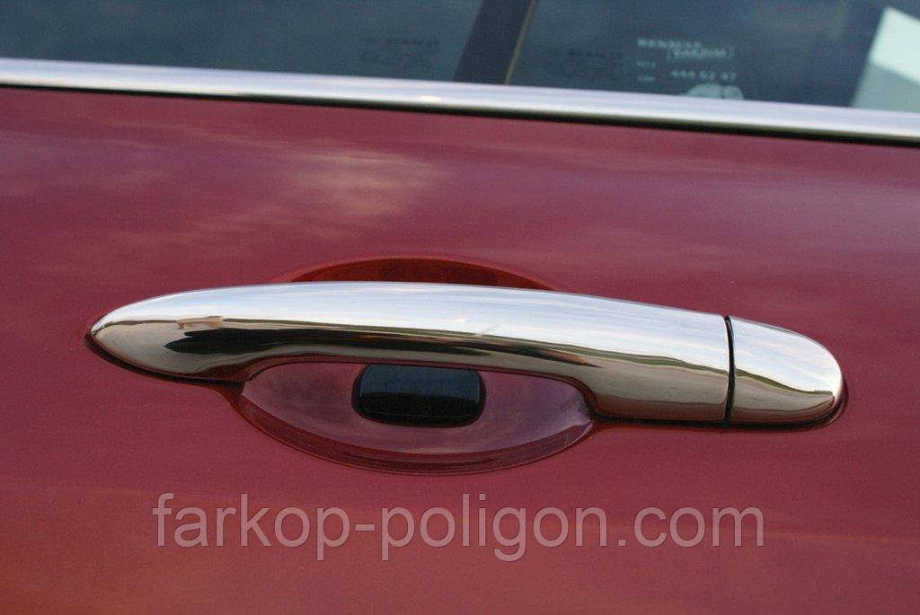 Накладки на ручки (4 шт, нерж) OmsaLine - Італійська нержавійка для Renault Modus 2005-2012 рр