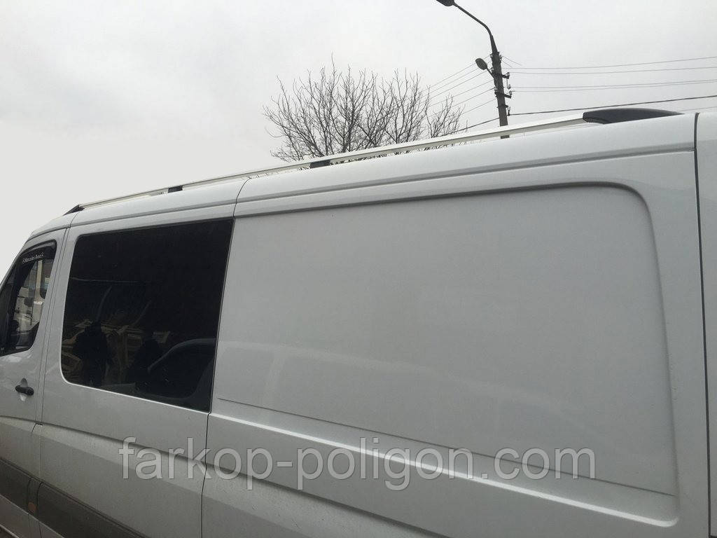 Рейлінги DD (алюміній) 265 см, Хром, Чавунна ніжка для Volkswagen Crafter 2006-2016 рр