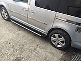 Накладки на молдинги (4 шт, нерж) MAXI база, Carmos - Турецька сталь для Volkswagen Caddy 2004-2010 рр, фото 3