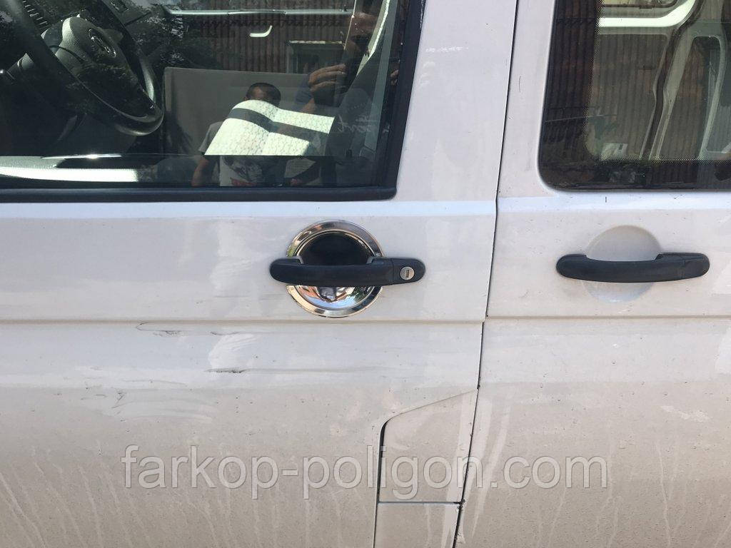 Накладки під ручки (нерж) OmsaLine - Італійська нержавійка, 3 шт для Volkswagen T5 Transporter 2003-2010 рр