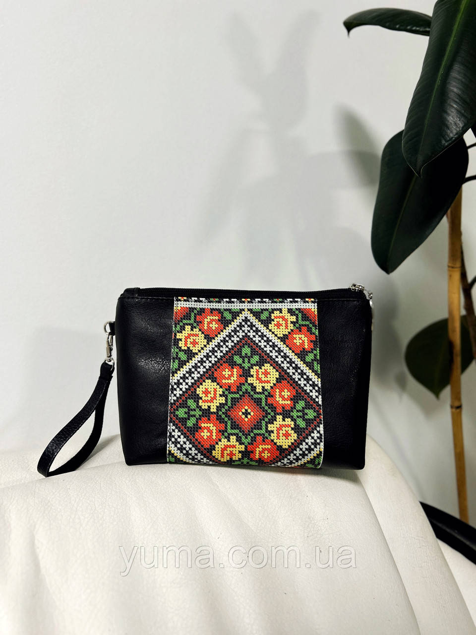 Косметичка під вишивку, еко шкіра, фото 1